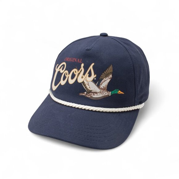American Needle Other - Coors Cappy Navy Blue Hunting/Fishing Rope Hat Duck Print Snapback
